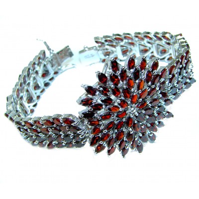 Red Passion Authentic Garnet .925 Sterling Silver handcrafted Bracelet