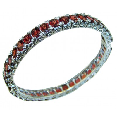 Luxurious Style Authentic Garnet .925 Sterling Silver handmade Bracelet