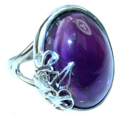 Genuine Amethyst .925 Sterling Silver Handcrafted Ring size 9