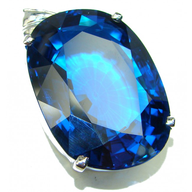 85.5 carat London Blue Topaz .925 Sterling Silver handmade Pendant
