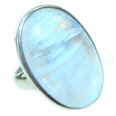 Special Fire Moonstone .925 Sterling Silver handmade ring s. 7 3/4