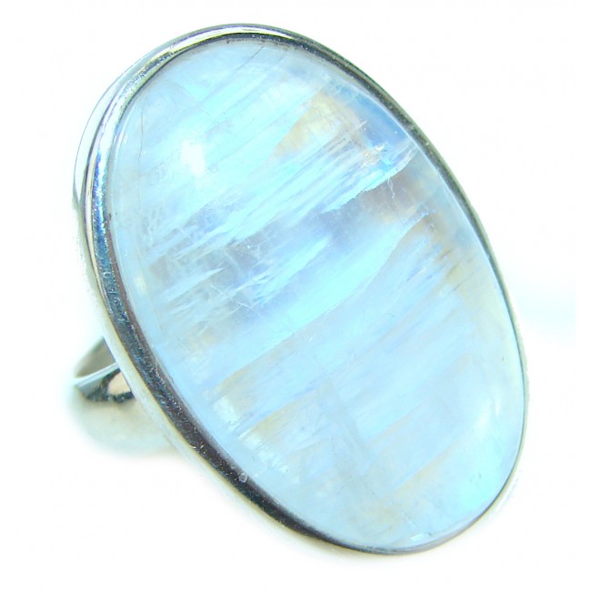 Special Fire Moonstone .925 Sterling Silver handmade ring s. 7 3/4
