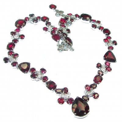Rare Natural Red Topaz .925 Sterling Silver handcrafted NECKLACE