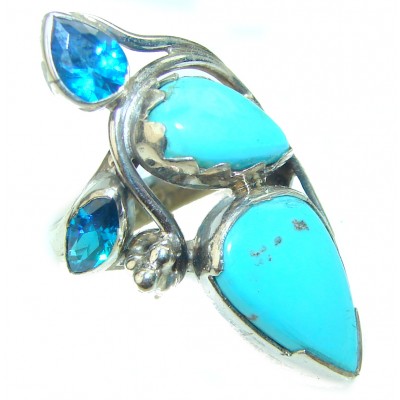 Authentic Turquoise .925 Sterling Silver ring; s. 6