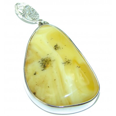 Golden Honey Baltic Amber .925 Sterling Silver handmade Pendant