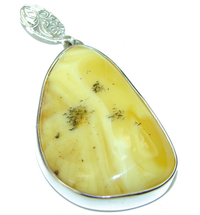 Golden Honey Baltic Amber .925 Sterling Silver handmade Pendant