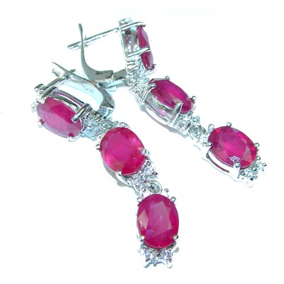 Spectacular Ruby .925 Sterling Silver handcrafted earrings