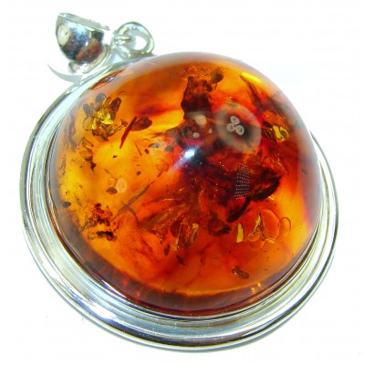 Incredibly Baltic Amber .925 Sterling Silver handmade pendant