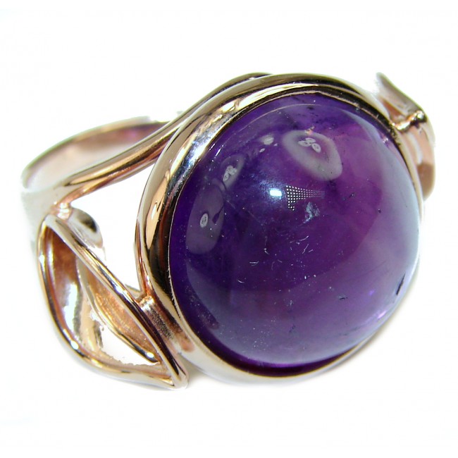 Amethyst 14K Rose Gold over .925 Sterling Silver Handcrafted Ring size 7 1/4