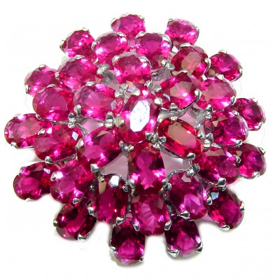 Authentic Raspberry Rouge Topaz .925 Sterling Silver handmade pendant Brooch