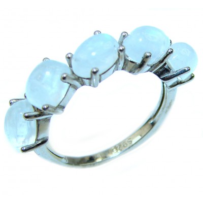 Special Fire Moonstone .925 Sterling Silver handmade ring s. 6