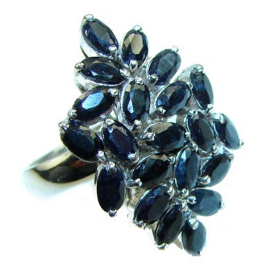 Incredible Beauty authentic Sapphire .925 Sterling Silver Ring size 8 3/4