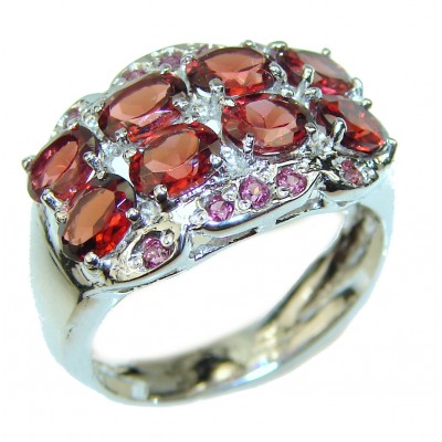 Red Abundance authentic Garnet .925 Sterling Silver Ring size 8