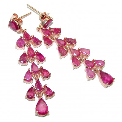 Spectacular Ruby 14K Gold over .925 Sterling Silver handcrafted earrings