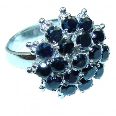 Incredible Beauty authentic Sapphire .925 Sterling Silver Ring size 7 1/4