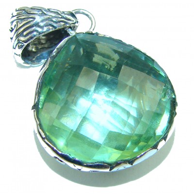Incredible Green Amethyst .925 Sterling Silver handcrafted pendant