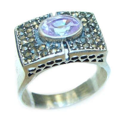 Amethyst .925 Sterling Silver Handcrafted Ring size 10