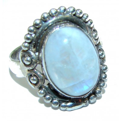 Special Fire Moonstone .925 Sterling Silver handmade ring s. 7