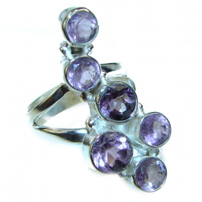 Amethyst .925 Sterling Silver Handcrafted Ring size 6