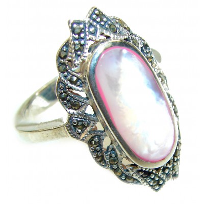 Blister Pearl .925 Sterling Silver brilliantly handcrafted ring s. 8 1/4