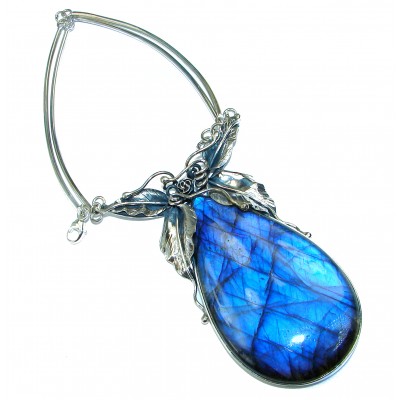 Luxury Design 120.2 Labradorite .925 Sterling Silver entirely handcrafted necklace