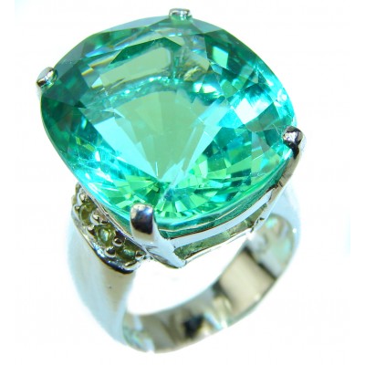 Excellent quality Green Topaz .925 Sterling Silver ring size 5 3/4