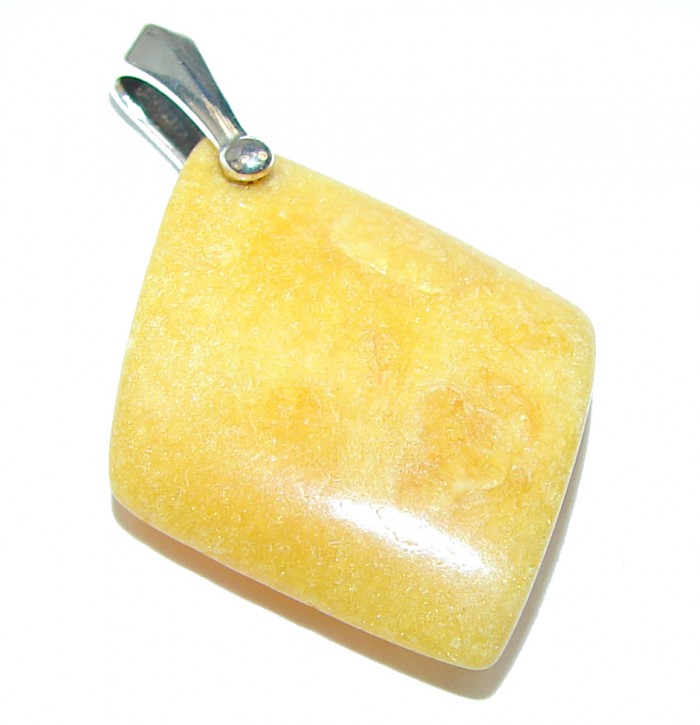 Golden Baltic Amber .925 Sterling Silver handmade Pendant