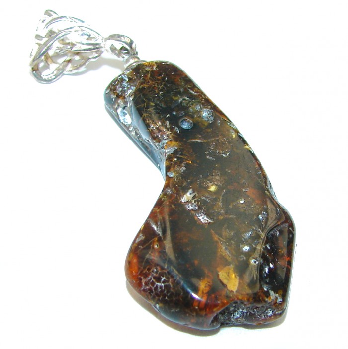 Baltic Amber .925 Sterling Silver handmade Pendant