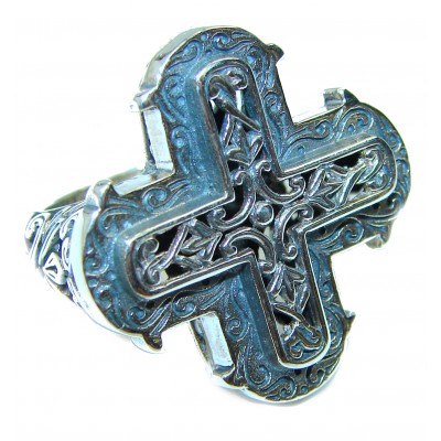 Holy Cross .925 Sterling Silver handcrafted Ring s. 6 1/4