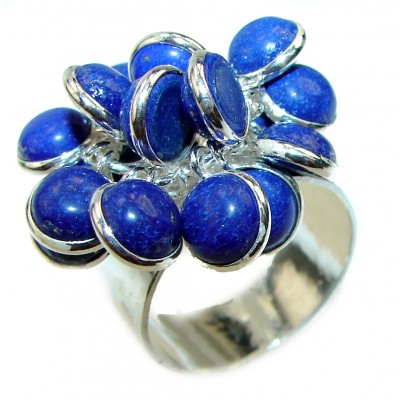Lapis Lazuli .925 Sterling Silver handmade CHA CHA ring s. 8 1/2