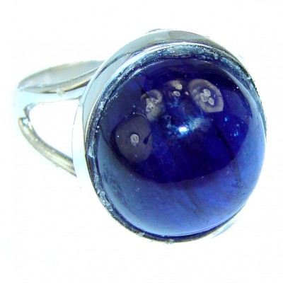 Blue Planet Beauty authentic Sapphire .925 Sterling Silver Ring size 8 1/4