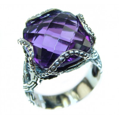 Fabulous Amethyst .925 Sterling Silver Handcrafted Ring size 6