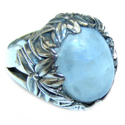 Special Fire Moonstone .925 Sterling Silver handmade ring s. 7 1/2