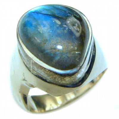 Silky Labradorite .925 Sterling Silver handcrafted ring size 9
