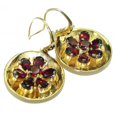 Authentic Garnet 14k Gold over .925 Sterling Silver handcrafted earrings
