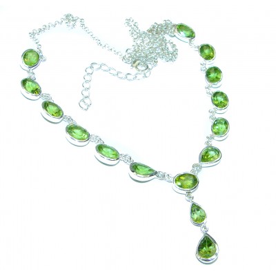 authentic Peridot .925 Sterling Silver handcrafted necklace