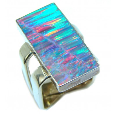 Australian Doublet Opal .925 Sterling Silver handcrafted ring size 7 1/2