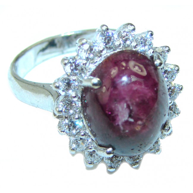 Royal quality unique Star Ruby .925 Sterling Silver handcrafted Ring size 7