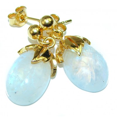 Great Moonstone 14K Gold over .925 Sterling Silver handcrafted Earrings