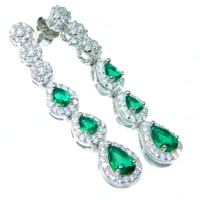 Luxurious Chrome Diopside .925 Sterling Silver handmade earrings