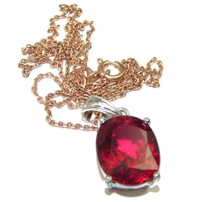 Authentic Electric Red Topaz .925 Sterling Silver handmade Station Necklace