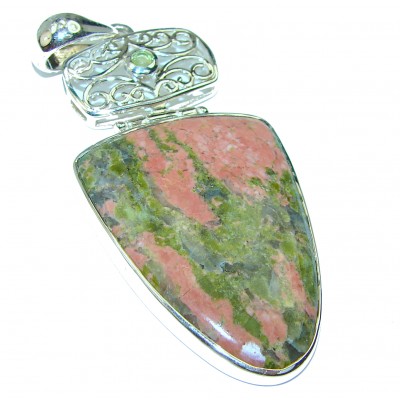 Perfect Harmony great quality Russian Unakite Sterling Silver handmade Pendant