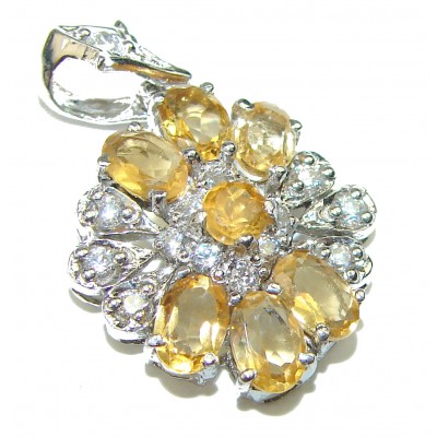 Luxurious Style Natural Citrine .925 Sterling Silver handmade Pendant