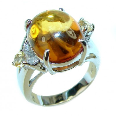 Royal Style Citrine .925 Sterling Silver handmade Ring s. 7