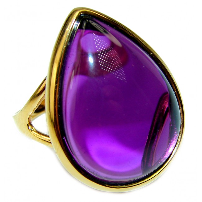 Purple Romance Amethyst 14K Gold over .925 Sterling Silver Handcrafted Ring size 9