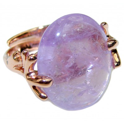 Fabulous Amethyst 14K Rose Gold over .925 Sterling Silver Handcrafted Ring size 6
