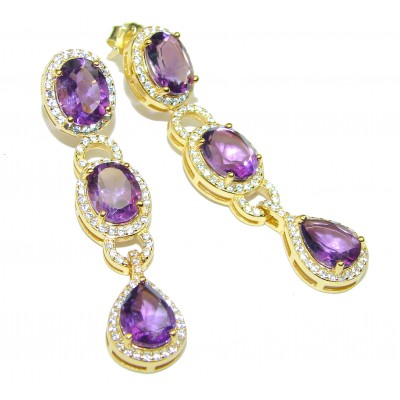 Endless Beauty Amethyst 18K Gold over .925 Sterling Silver handcrafted earrings