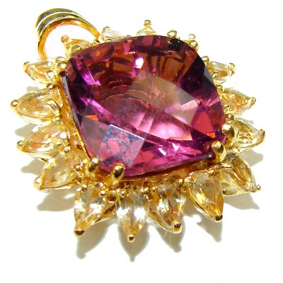 Purple Beauty Topaz 14k Gold over .925 Sterling Silver handcrafted pendant
