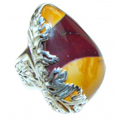 Large Australian Mookaite .925 Sterling Silver Ring size 7 adjustable