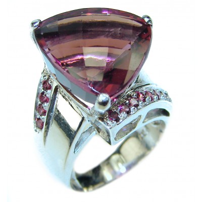 Beautiful Raspberry Topaz .925 Sterling Silver Ring size 6